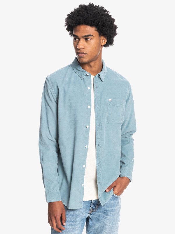 Citadel Blue Quiksilver Smoke Trail Long Sleeve Men's Shirts | 329105INY