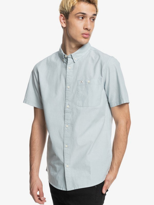 Citadel Blue Quiksilver Winfall Short Sleeve Men's Shirts | 386274JRB