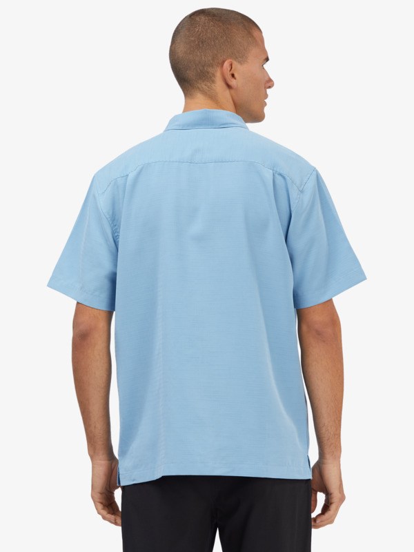 Dusk Blue Centinella Quiksilver Waterman Centinela Short Sleeve Men's Shirts | 372946PQA