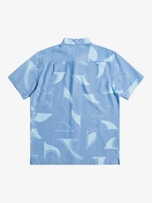 Dusk Blue Fin Drop Quiksilver Waterman Fin Drop Short Sleeve Men's Shirts | 078621MZA