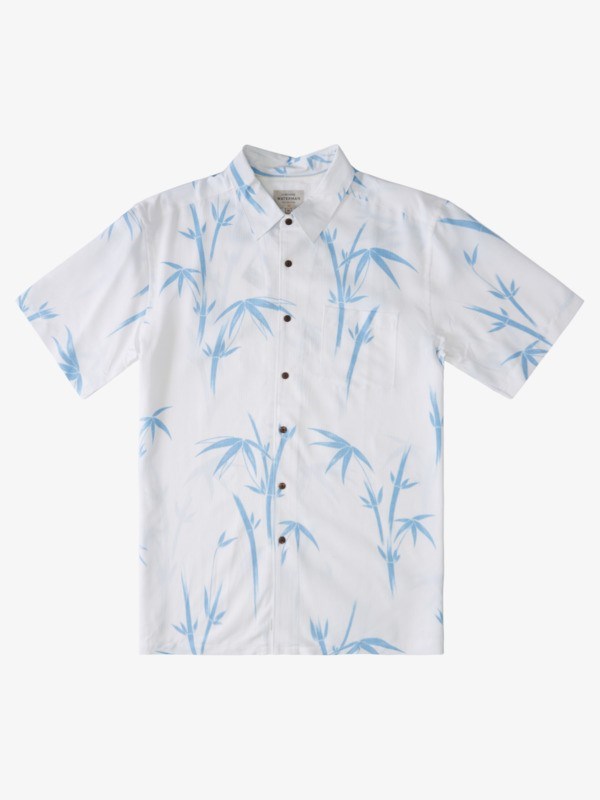 Dusk Blue Panda Food Quiksilver Waterman Panda Food Short Sleeve Men\'s Shirts | 172590XYT