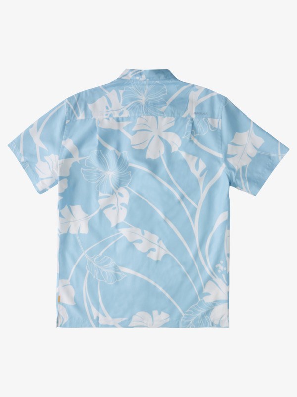 Dusk Blue Paradise Harb Woven Quiksilver Waterman Paradise Harbor Short Sleeve Men's Shirts | 490275EJP