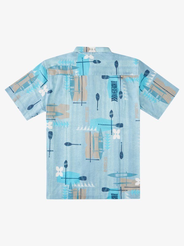 Dusk Blue Post Moderns Quiksilver Waterman Post Moderns Short Sleeve Men's Shirts | 970351UFT