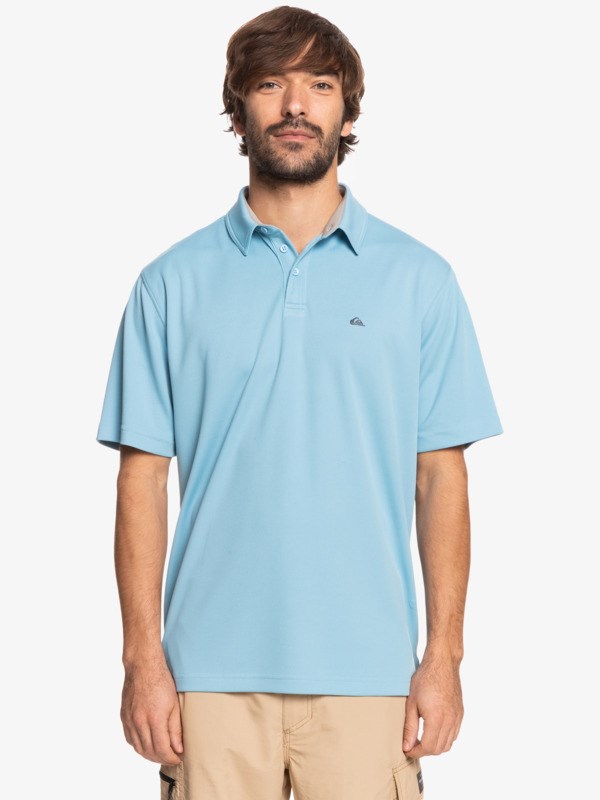 Dusk Blue Quiksilver Waterman Water Short Sleeve Men's Shirts | 506219ESB