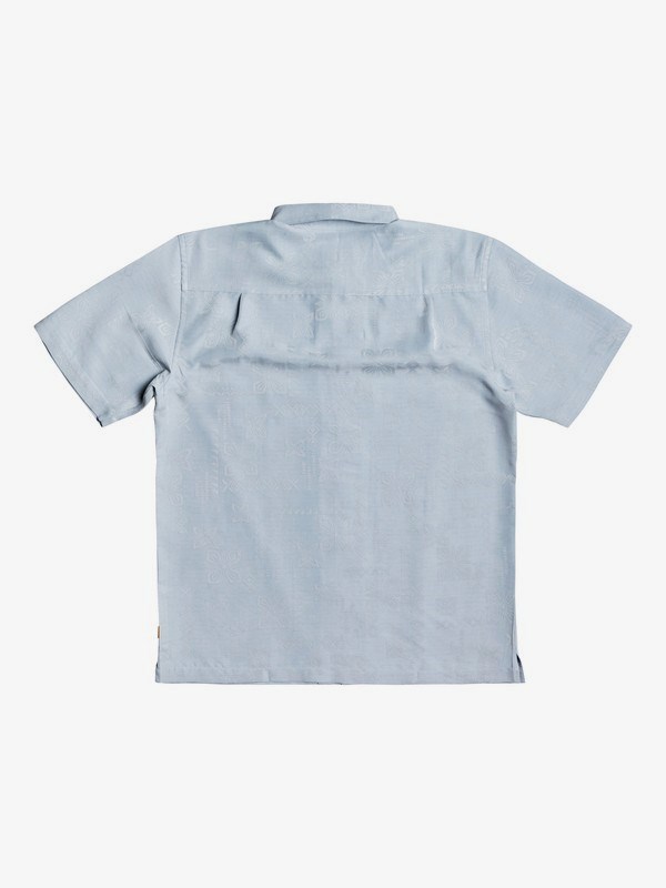 Dusty Blue Quiksilver Waterman Kelpies Bay Short Sleeve Men's Shirts | 720483EZM