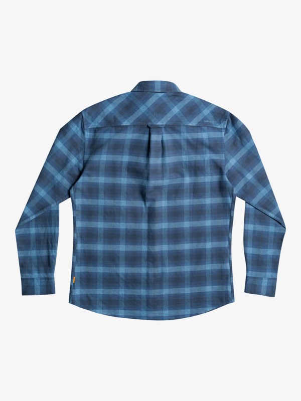 Ensign Blue Cliffedge Quiksilver Waterman Cliff Edge Long Sleeve Men's Shirts | 597142FUO