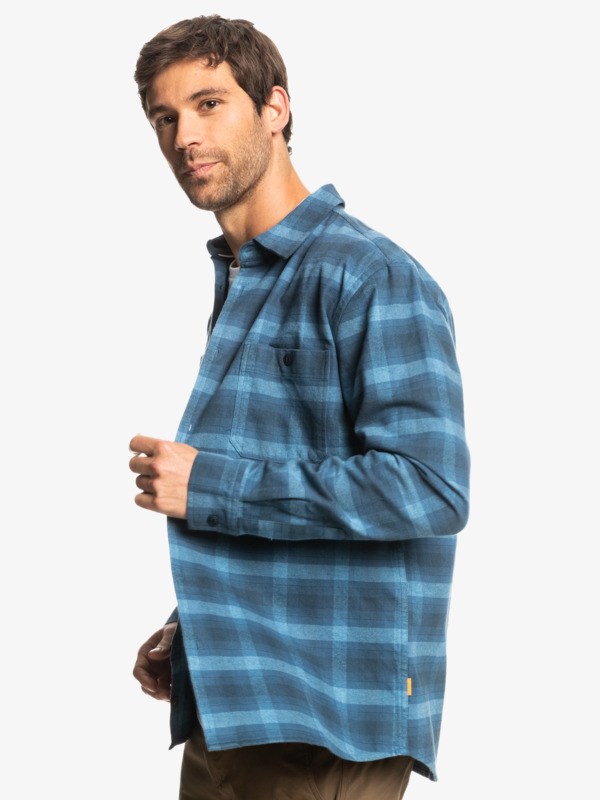 Ensign Blue Cliffedge Quiksilver Waterman Cliff Edge Long Sleeve Men's Shirts | 597142FUO