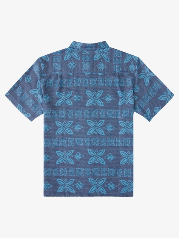 Ensign Blue Humu Quiksilver Waterman Haunanuma Bay Short Sleeve Men's Shirts | 531827GVT