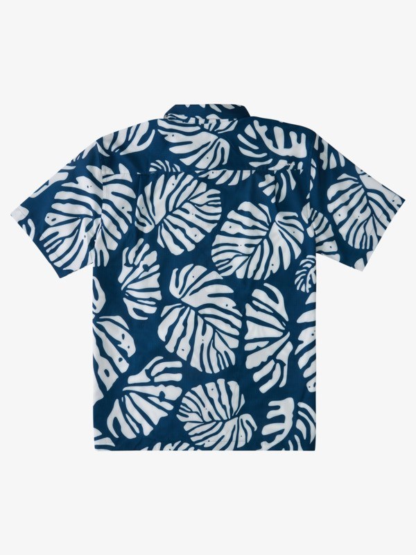 Ensign Blue Under Jungle Woven Quiksilver Waterman Under Jungle Short Sleeve Men's Shirts | 683157RIX