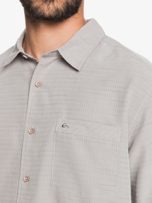 Flint Gray Centinella Quiksilver Waterman Centinela Short Sleeve Men's Shirts | 037468ZAX