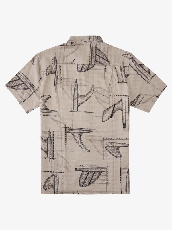 Flint Gray Fin Party Quiksilver Waterman Fin Party Short Sleeve Men's Shirts | 601382VJG