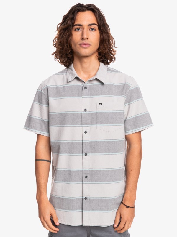 Grey Violet Prime Time Quiksilver Prime Time Short Sleeve Men's Shirts | 123679BAS