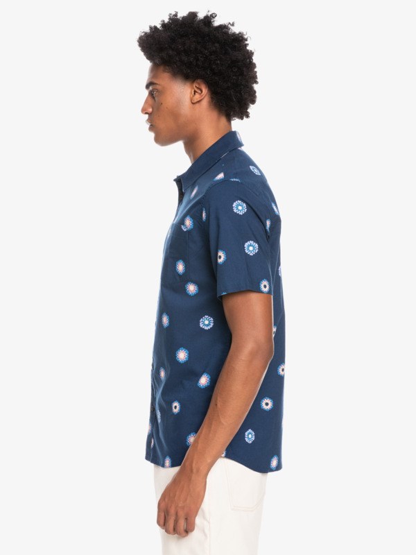 Insignia Blue Cosmos Quiksilver Cosmos Short Sleeve Men's Shirts | 647258OYQ