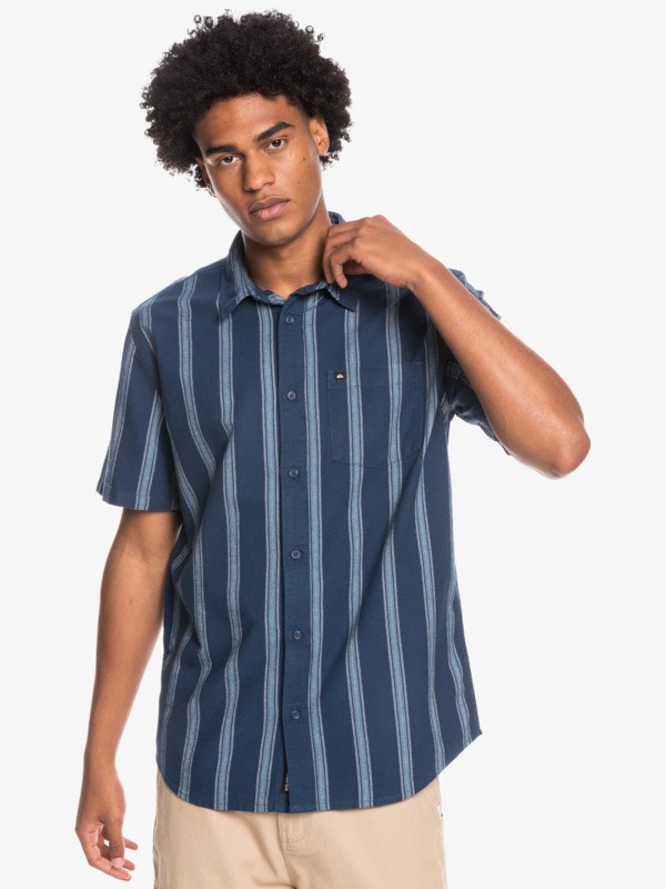 Insignia Blue Lingfield Quiksilver Dalton Short Sleeve Men's Shirts | 216495UPC