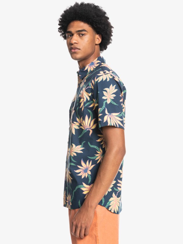 Insignia Blue Mystic Beach Quiksilver Mystic Beach Short Sleeve Men's Shirts | 521439QYH