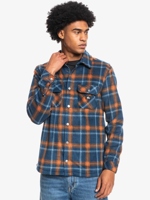 Insignia Blue Plaid Surfdays Quiksilver Surf Days Long Sleeve Flannel Men's Shirts | 851749BKP