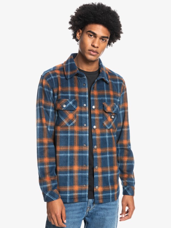 Insignia Blue Plaid Surfdays Quiksilver Surf Days Long Sleeve Flannel Men's Shirts | 851749BKP