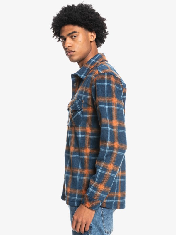 Insignia Blue Plaid Surfdays Quiksilver Surf Days Long Sleeve Flannel Men's Shirts | 851749BKP