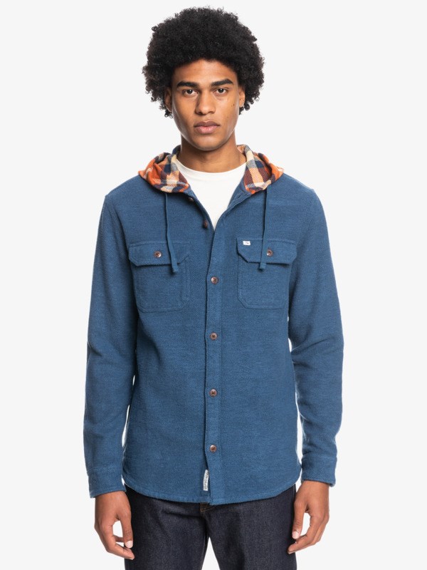 Insignia Blue Quiksilver Halidon Long Sleeve Men's Shirts | 820149VEW