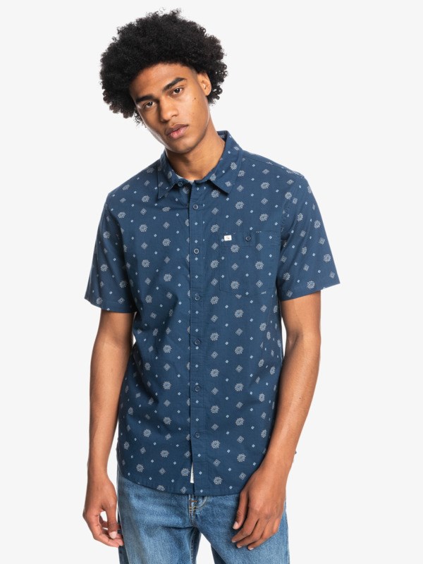 Insignia Blue Seedling Quiksilver Seedling Short Sleeve Men's Shirts | 237980KHQ