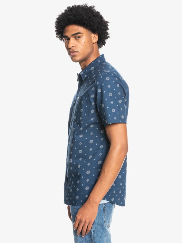 Insignia Blue Seedling Quiksilver Seedling Short Sleeve Men's Shirts | 237980KHQ