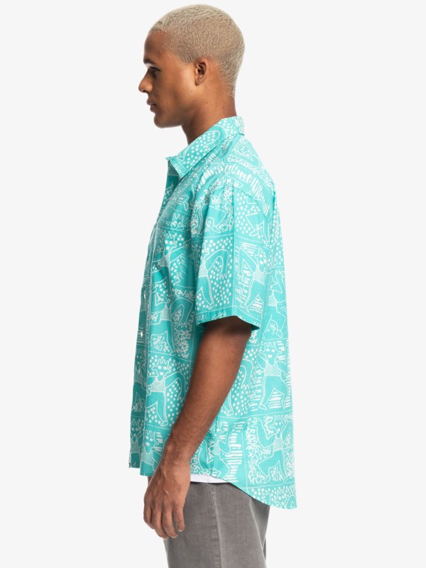 Lenora Joker Aruba Blue Quiksilver Quiksilver x Stranger Things The Mike Short Sleeve Men's Shirts | 517329SKL