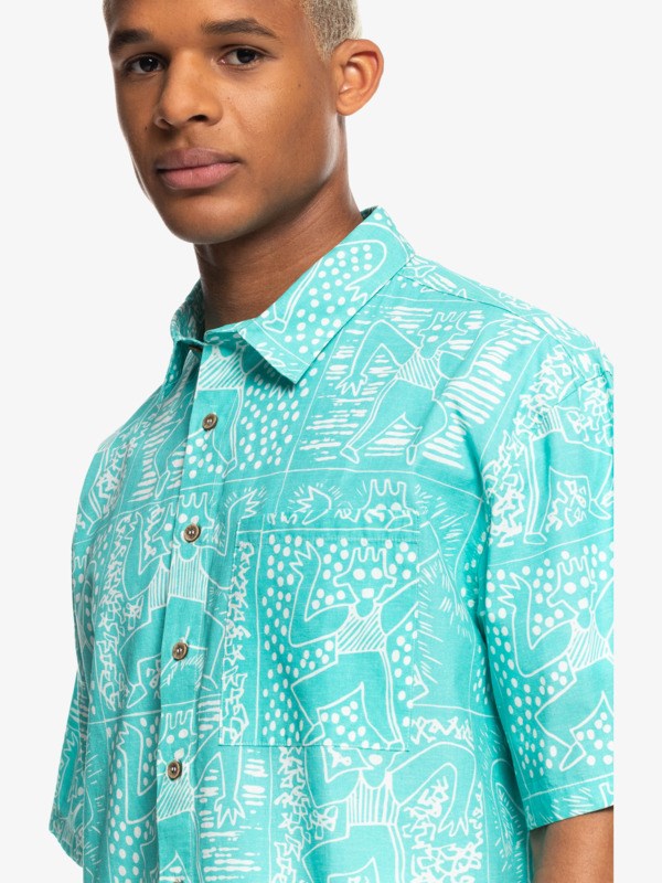 Lenora Joker Aruba Blue Quiksilver Quiksilver x Stranger Things The Mike Short Sleeve Men's Shirts | 517329SKL