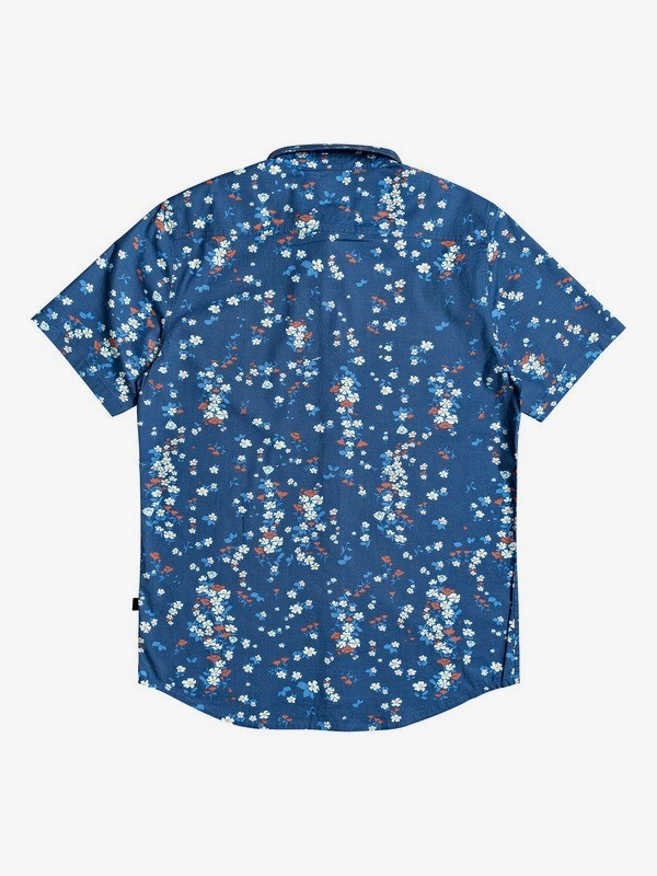 Majolica Blue Tripping Daisy Quiksilver Tripping Daisy Short Sleeve Men's Shirts | 829137EDA