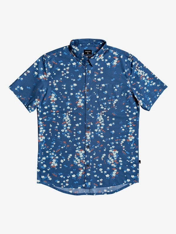 Majolica Blue Tripping Daisy Quiksilver Tripping Daisy Short Sleeve Men\'s Shirts | 829137EDA