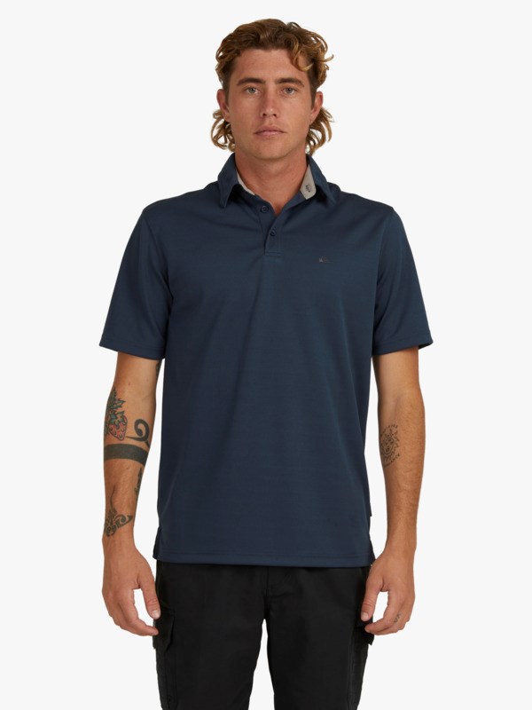 Midnight Navy Quiksilver Waterman Water Short Sleeve Men's Shirts | 201594JPH