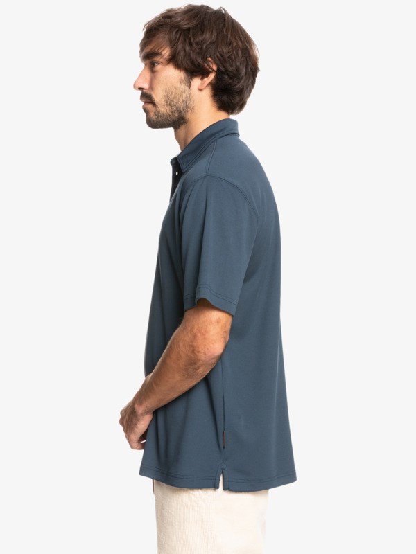 Midnight Navy Quiksilver Waterman Water Short Sleeve Men's Shirts | 201594JPH