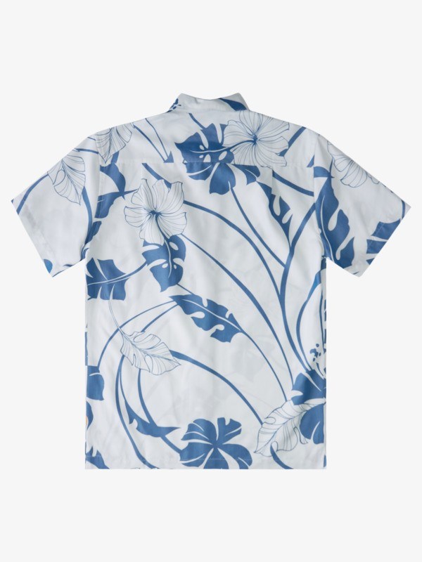 Monaco Blue Paradise Harb Wove Quiksilver Waterman Paradise Harbor Short Sleeve Men's Shirts | 354876HMU