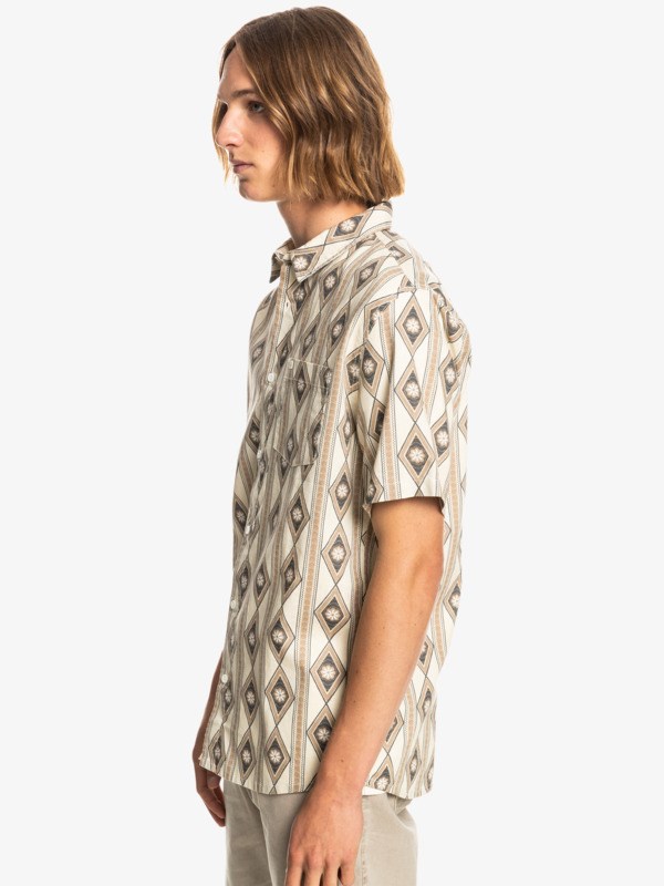 Oatmeal Hippie Trip Quiksilver Hippie Trip Short Sleeve Men's Shirts | 506149QRX