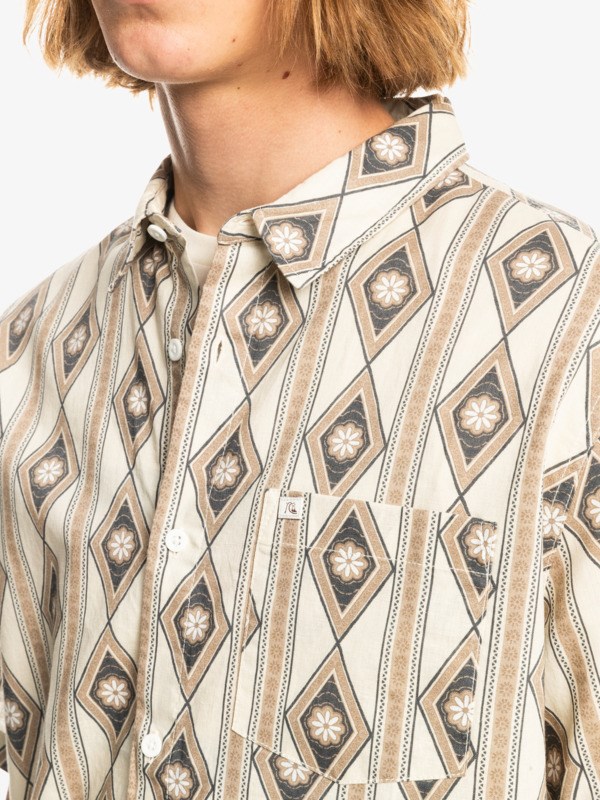 Oatmeal Hippie Trip Quiksilver Hippie Trip Short Sleeve Men's Shirts | 506149QRX