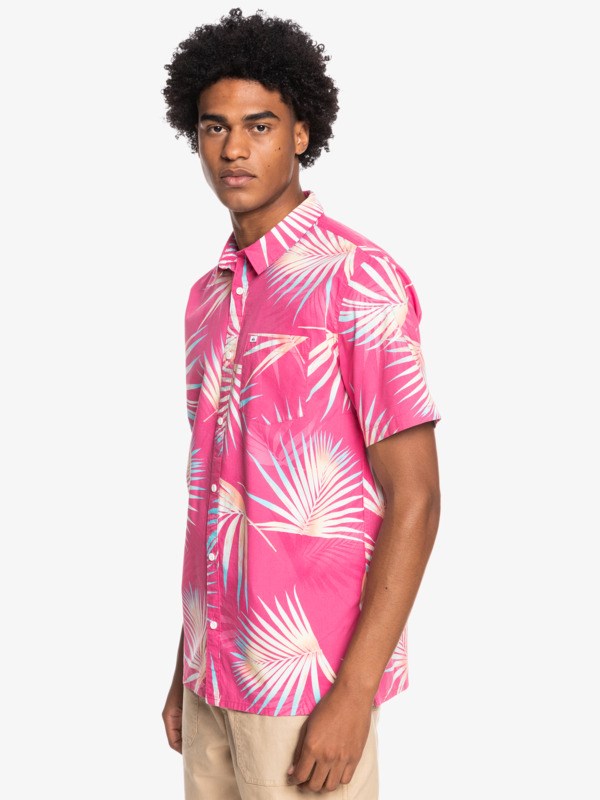 Peach Pink Pop Tropic Quiksilver Pop Tropic Short Sleeve Men's Shirts | 472891QUZ