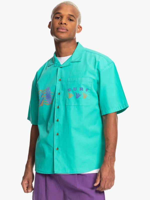 Pool Green Quiksilver Quiksilver x Stranger Things The Mike Short Sleeve Men's Shirts | 290345XVM