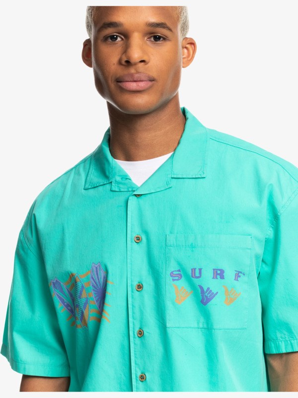 Pool Green Quiksilver Quiksilver x Stranger Things The Mike Short Sleeve Men's Shirts | 290345XVM