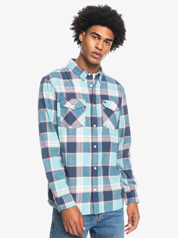 Porcelain Drayman Stretch Quiksilver Baro Stretch Long Sleeve Flannel Men's Shirts | 701843XSJ