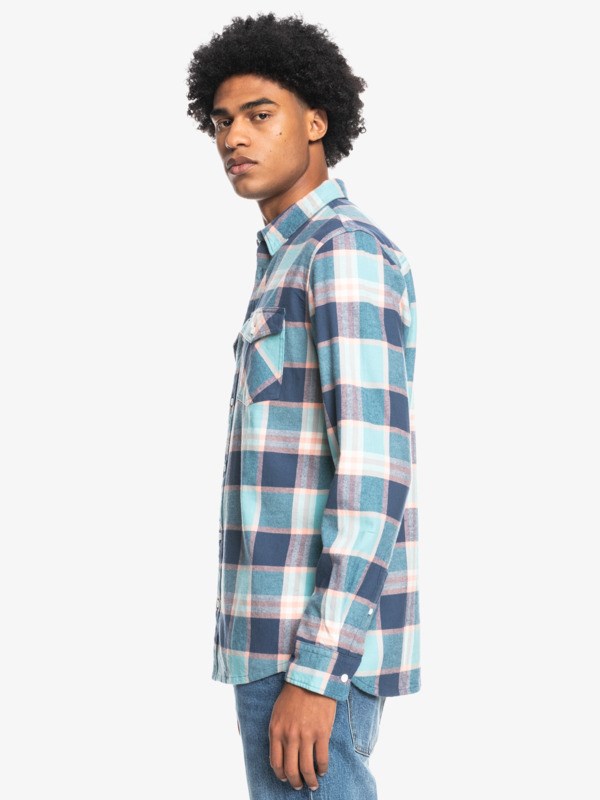 Porcelain Drayman Stretch Quiksilver Baro Stretch Long Sleeve Flannel Men's Shirts | 701843XSJ