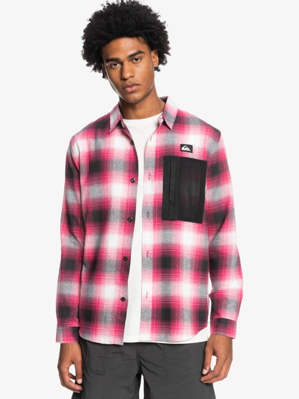 Raspberry Sorbet Night Hike Quiksilver Night Hike Long Sleeve Flannel Men's Shirts | 718052KXM