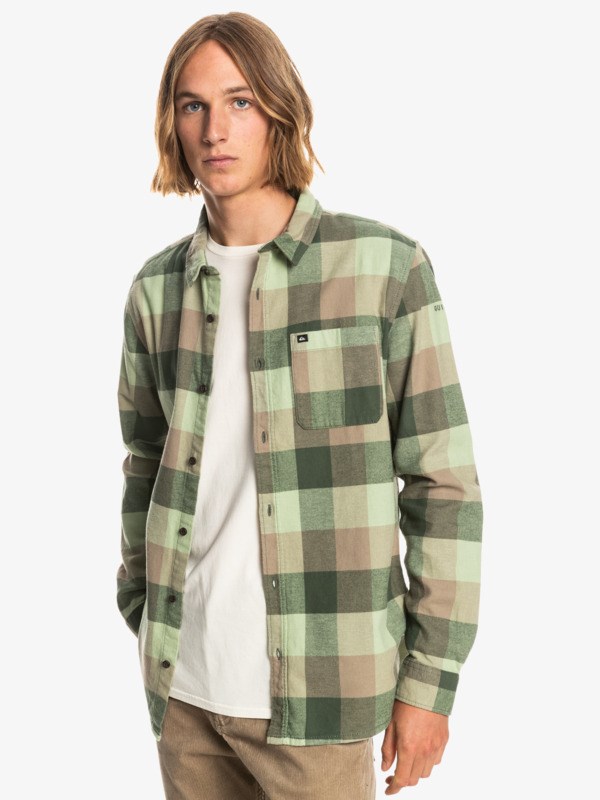 Reseda Motherfly Quiksilver Motherfly Long Sleeve Flannel Men's Shirts | 184527KZO