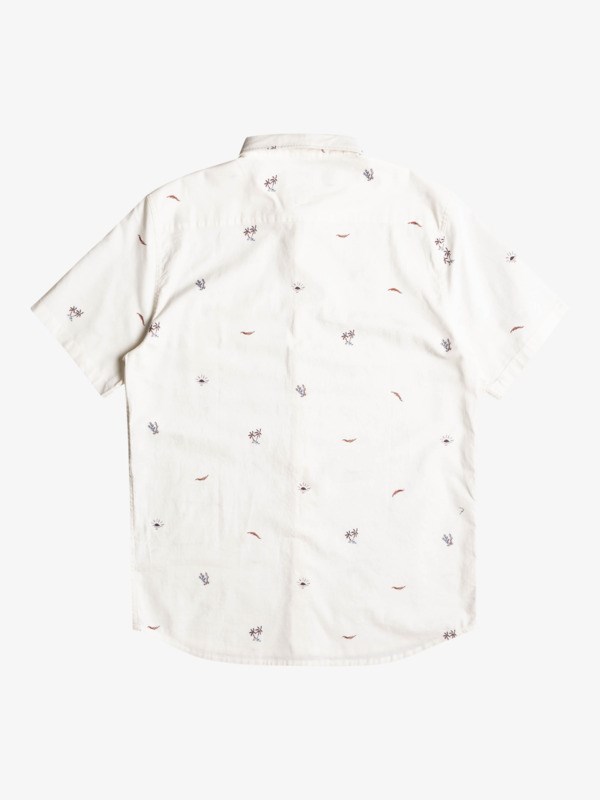 Snow White Spaced Out Quiksilver Spaced Out Short Sleeve Men's Shirts | 074265VGP