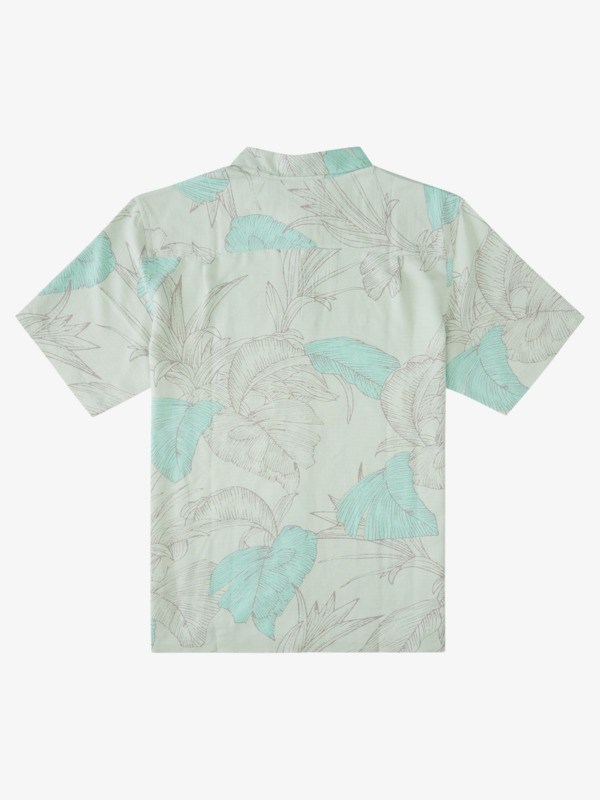 Subtle Green Jungle Island Quiksilver Waterman Jungle Islands Short Sleeve Men's Shirts | 198426IYN