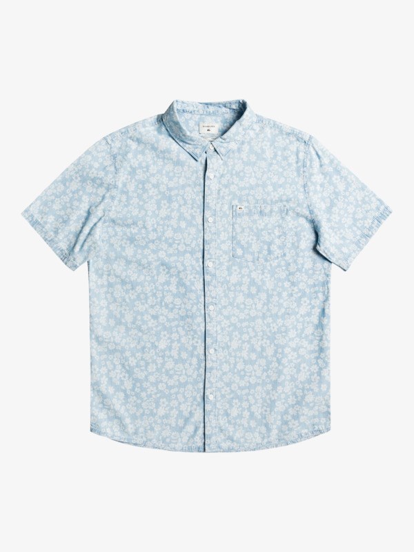 Trellis Chambray Quiksilver Axwell Short Sleeve Men\'s Shirts | 743158BXP