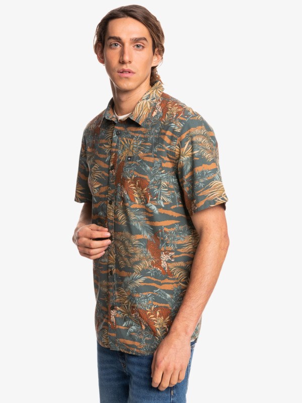 Urban Chic Tiger Tracks Quiksilver Tiger Tracks Short Sleeve Men's Shirts | 194372UZN