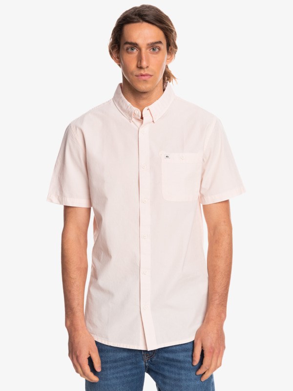 Veiled Pink Quiksilver Winfall Short Sleeve Men's Shirts | 045198CYA