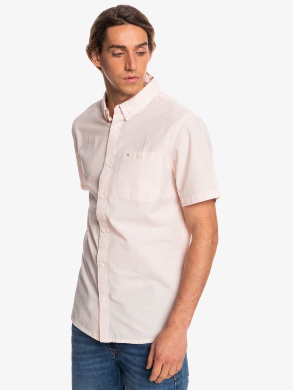 Veiled Pink Quiksilver Winfall Short Sleeve Men's Shirts | 045198CYA