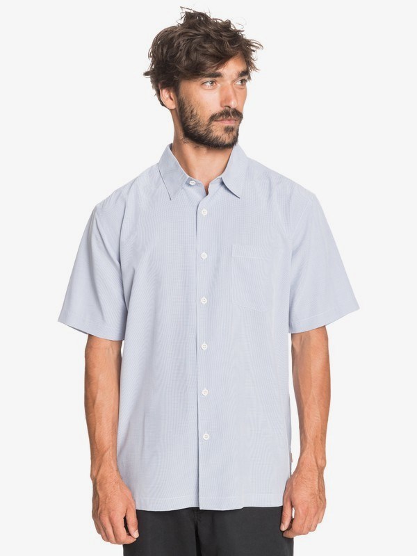 White Cane Island Quiksilver Waterman Cane Island Short Sleeve Men's Shirts | 415609YOI