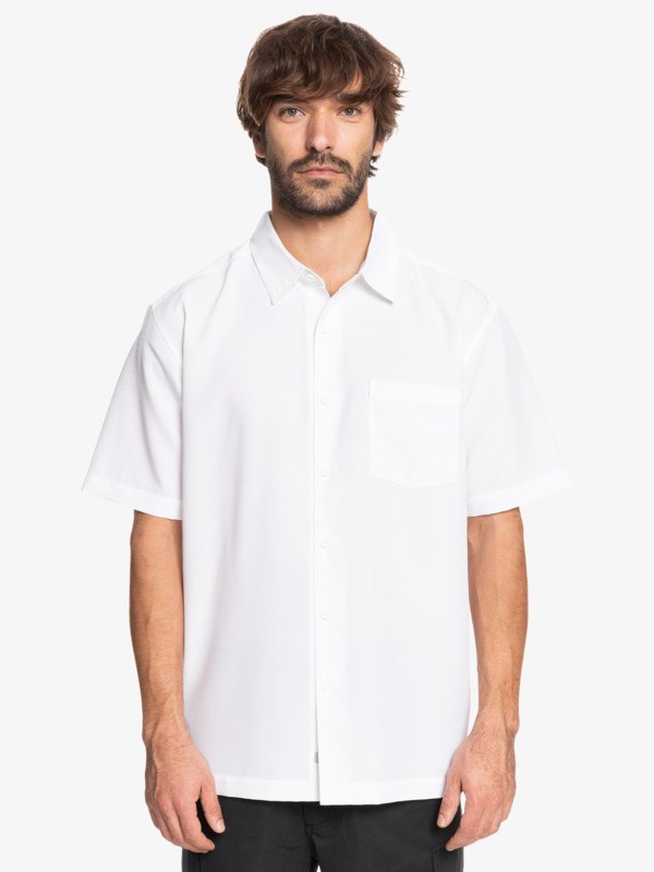 White Centinella Quiksilver Waterman Centinela Short Sleeve Men's Shirts | 094387VYR