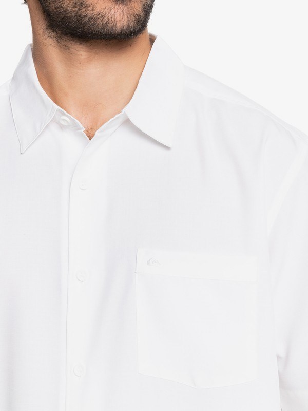 White Centinella Quiksilver Waterman Centinela Short Sleeve Men's Shirts | 094387VYR